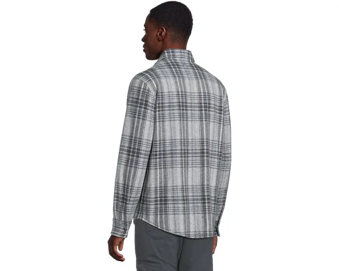 Tommy Bahama Длинная рубашка Fireside Santa Fe в клетку с вышивкой