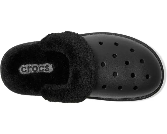 Домашние тапочки Crocs Classic Fuzz Scuff с искусственным мехом