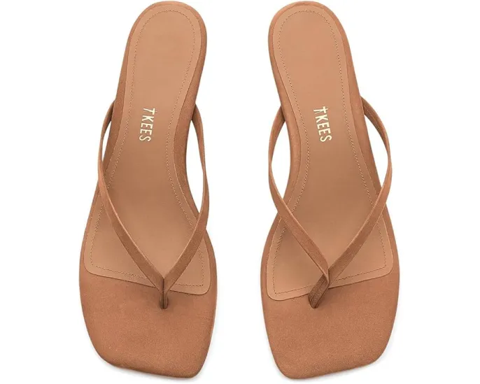 Сандалии TKEES Square Toe Julia Suede на низком каблуке