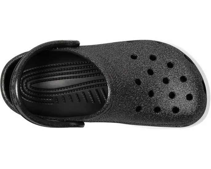 Кроксы Classic Clog с блестками и регулируемым ремешком
