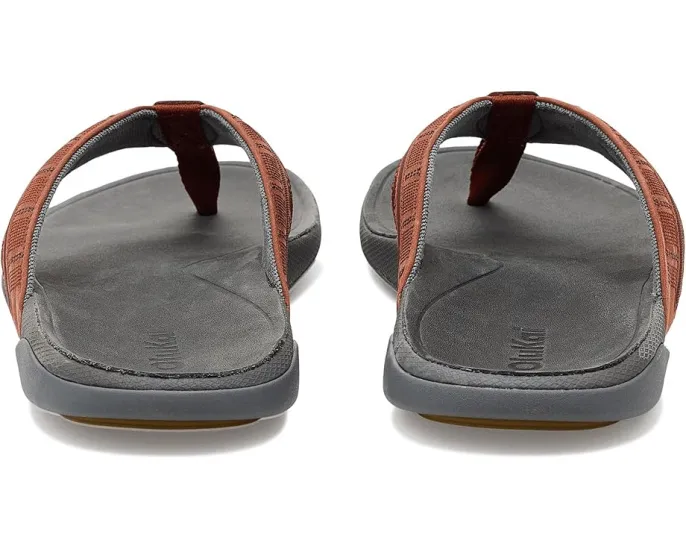 OluKai сандалии Tuahine Palm с водонепроницаемой кожей и вышивкой