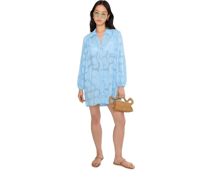 Стильный пляжный кардиган Sadira Clip с отложным воротником и длинными рукавами Lilly Pulitzer