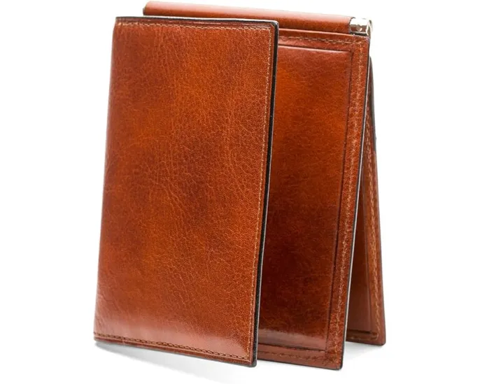 Кошелек Bosca с клипсой для денег из состаренной кожи