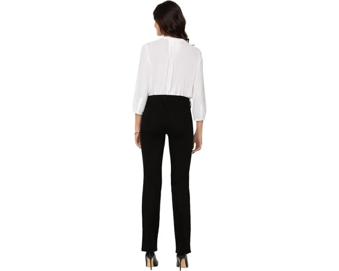 Джинсы NYDJ Petite Marilyn Straight с технологией Lift Tuck для уверенности в черном цвете