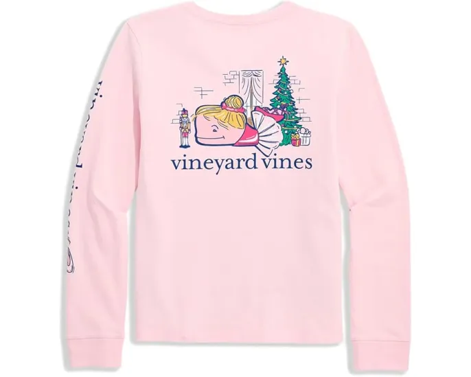 Vineyard Vines Kids футболка с длинным рукавом Nutcracker Ballerina из мягкого хлопка