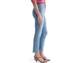 Джинсы AG Jeans Mari с завышенной талией и прямым укороченным кроем в цвете Marina Blue
