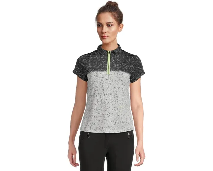 Поло Jamie Sadock с принтом Dotted Up и цветными блоками на молнии