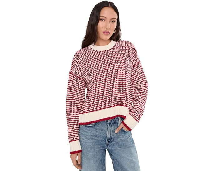 Свитер Madewell Joanna Textured Stitch Cotton Pullover с рельефной вязкой
