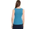 Топ NIC+ZOE Perfect Knit Rib Scoop Tank бирюзового цвета