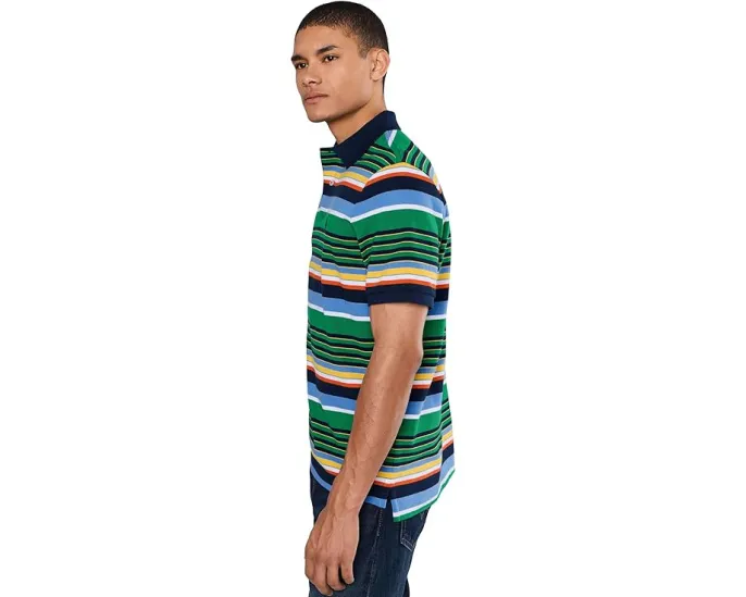 Поло Polo Ralph Lauren Classic Fit Striped Mesh из дышащего хлопка