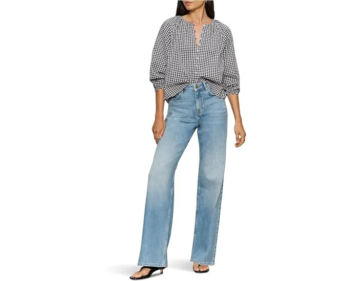 Блуза Sanctuary Perfect Gingham Button с V-образным вырезом и регланными рукавами