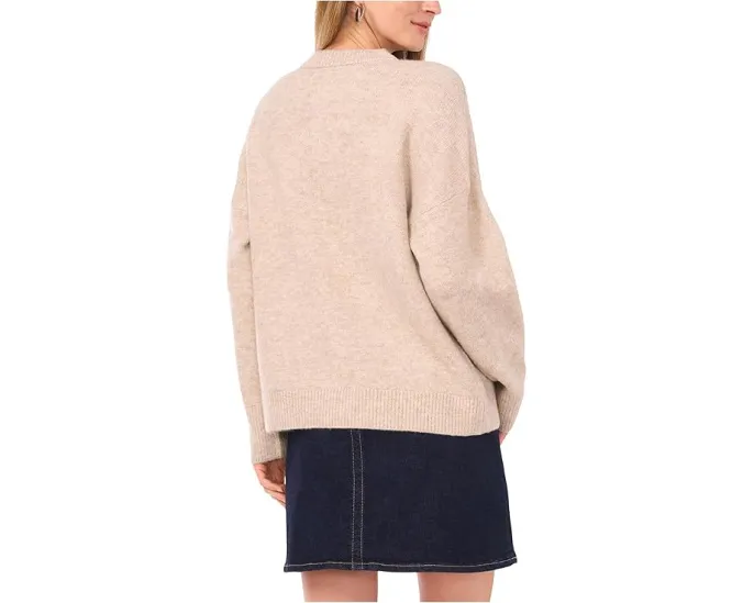 Свитер с круглым вырезом и цветочным мотивом Vince Camuto