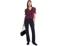 Топ с V-образным вырезом Pintuck Puff Sleeve от Vince Camuto