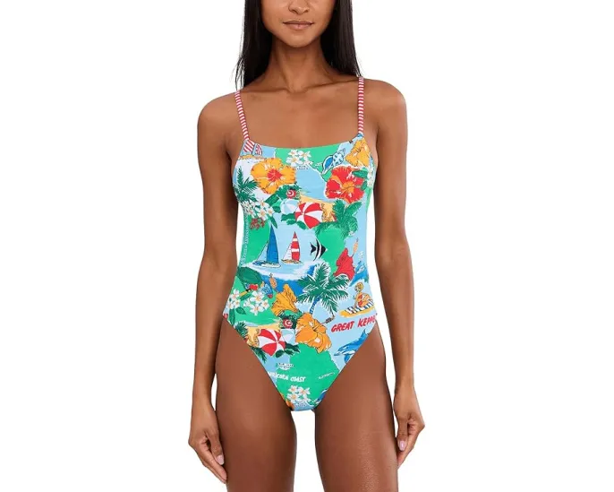 Купальник цельный Seafolly Viva Vacation с квадратным вырезом и регулируемыми бретелями