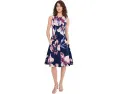 Платье Calvin Klein Sleeveless Floral Fit And Flare с принтом по всей поверхности и застежкой на спине