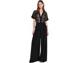 Комбинезон Norma Kamali Geralyn с короткими рукавами и полупрозрачной вставкой