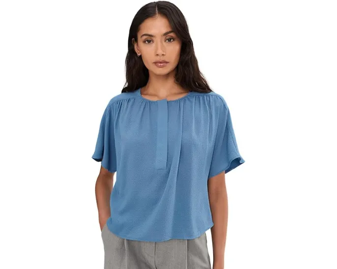 Блузка Vince Camuto с коротким рукавом и сборкой спереди