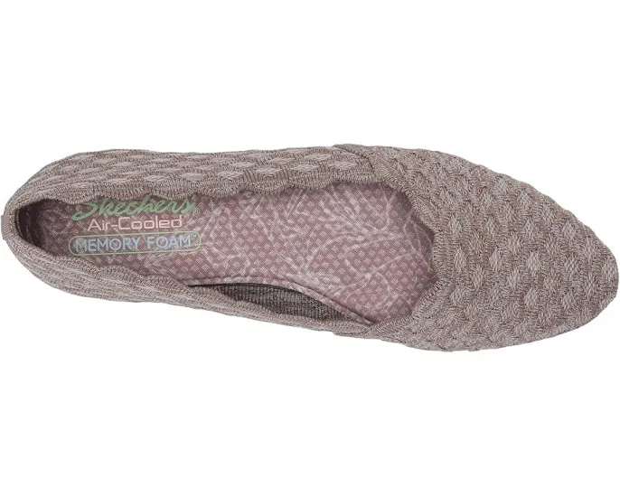 Балетки Skechers Cleo Honeycomb с вязаным верхом и стеганым краем на пенной стельке