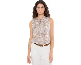 Блуза из жоржета с узором пейсли и оборками Lauren Ralph Lauren