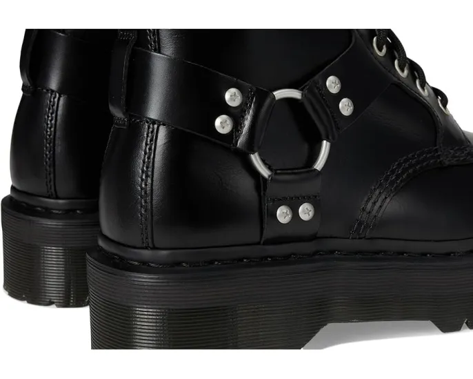Ботинки Dr. Martens 1460 Quad Harness с 8 люверсами из глянцевой кожи и контрастной фурнитурой