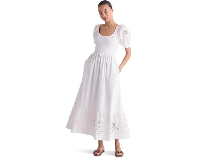 Ellen Eyelet Lace Dress от Vineyard Vines с пышными рукавами и кружевом