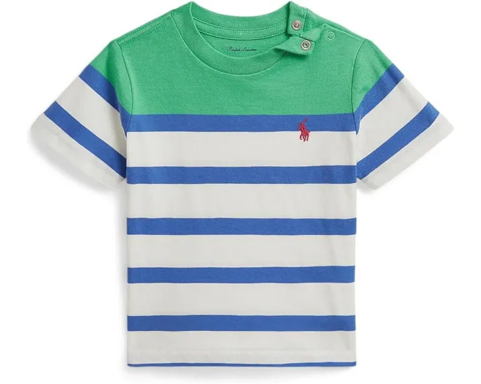 Полосатая футболка из хлопкового джерси для младенцев Polo Ralph Lauren Kids