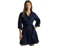 Платье из смесового хлопка с отделкой под пряжку Lauren Ralph Lauren
