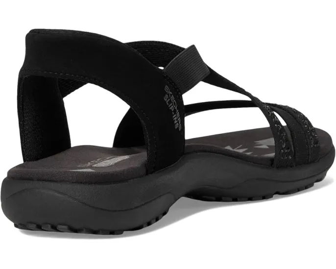 Сандалии Skechers Reggae Slim Summer Sparkle с украшениями из страз и технологией Hands Free Slip Ins