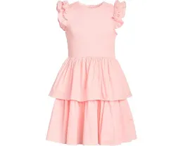 Платье смешанного стиля от Janie and Jack с ярусной юбкой и рукавами-крылышками