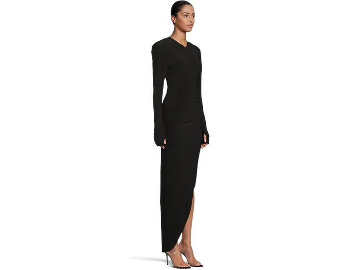 Платье Norma Kamali с V-образным вырезом и драпировкой