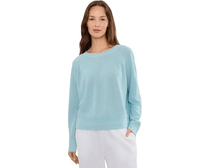 Свитер Eileen Fisher с круглой горловиной из органического льна и хлопка