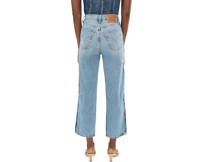 Джинсы Ribcage Ankle Deconstructed от Levi's® Premium с высокой посадкой и прямыми штанинами