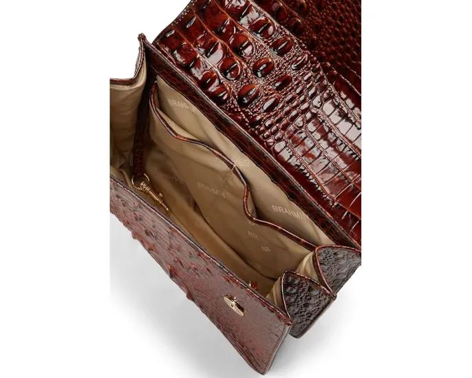 Сумка кроссбоди Brahmin Melbourne Small Hallie из кожи с откидным клапаном