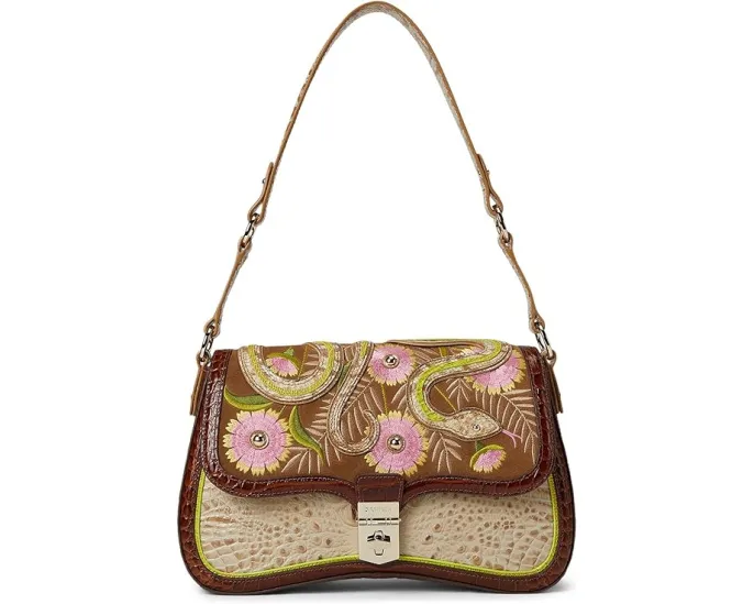 Сумка Brahmin Nerida через плечо в винтажном стиле с двойной фурнитурой