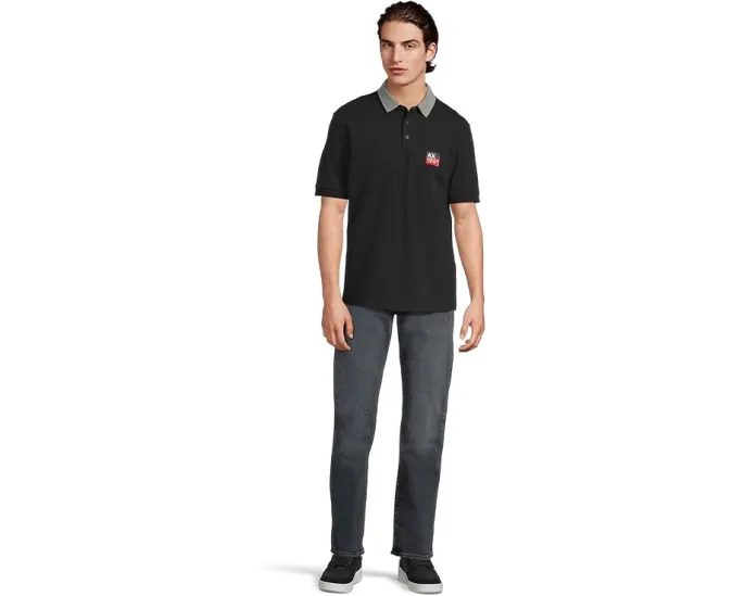 Поло Armani Exchange Small Logo с контрастными деталями