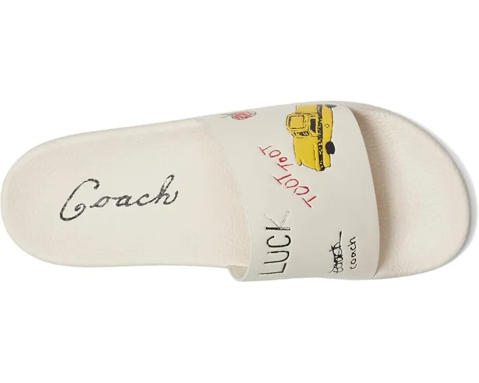 Сланцы COACH Udele Sport с принтом и анатомической стелькой из ЭВА