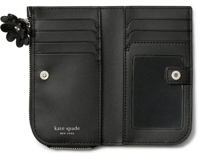 Маленький тонкий кошелек Devin книжка из глянцевой кожи с оригинальной молнией Kate Spade New York