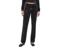 Juicy Couture Брюки из велюра с тисненым логотипом и высокой посадкой