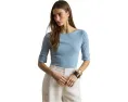 Топ Lauren Ralph Lauren из хлопка с эластаном с лодочкой