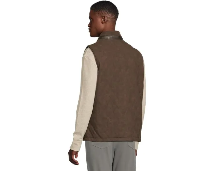 Johnston & Murphy жилет Upton Reversible с двумя сторонами: стеганая искусственная кожа и трикотаж