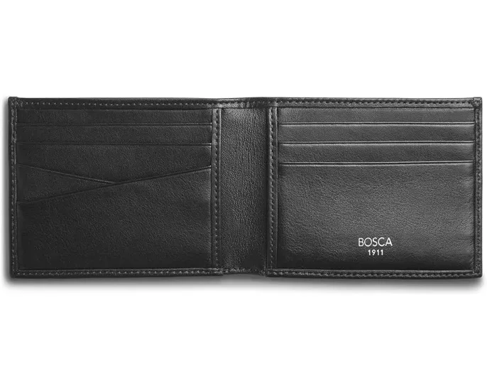 Маленький кошелек двойного сложения Bosca из итальянской кожи