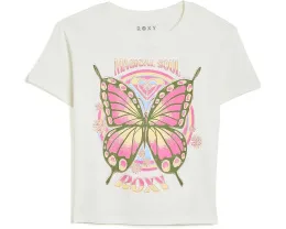 Roxy футболка Butterfly Groove для детей белая с бабочкой