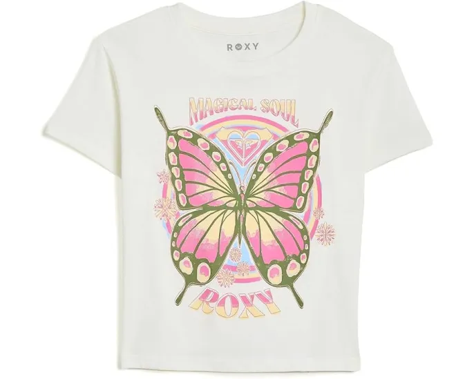 Roxy футболка Butterfly Groove для детей белая с бабочкой