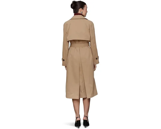 Оверсайз тренч с поясом и двубортной застежкой