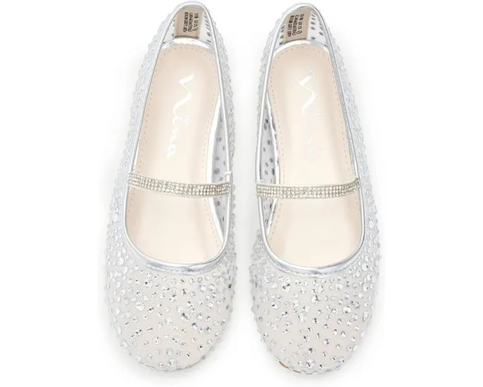 Детские балетки Jax с камнями и эластичной лямкой Nina Kids