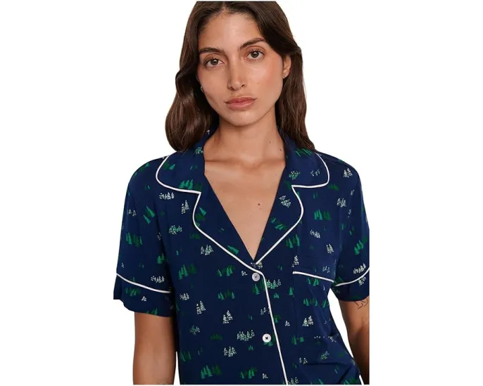 Пижамный комплект Eberjey Gisele с принтом и шортами расслабленного кроя