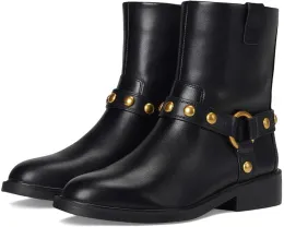 Мотосапоги Vince Camuto Amais Biker с ремнями и шипами на низком каблуке