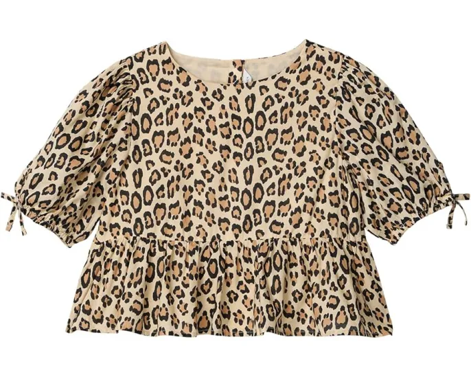 Детская блузка Janie and Jack с леопардовым принтом и кокеткой
