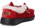 Лоферы Hey Dude Kids Wally Santa Claus для малышей с искусственным мехом и эластичной шнуровкой