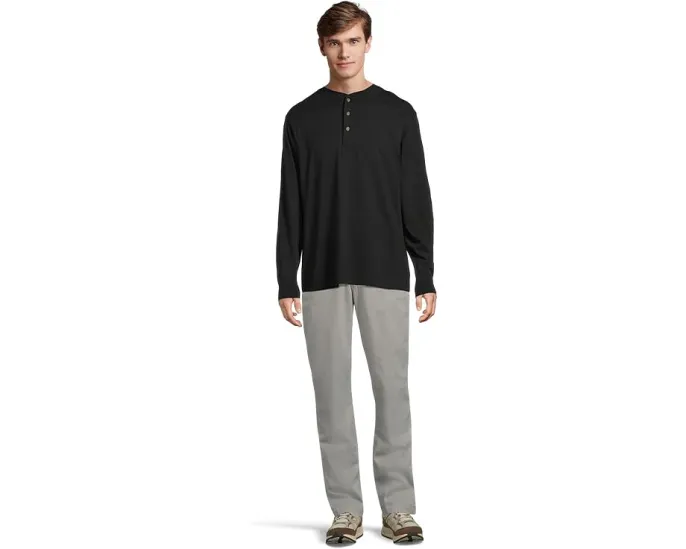 Хенли L.L.Bean Carefree Unshrinkable Tee с длинным рукавом из мягкого хлопка